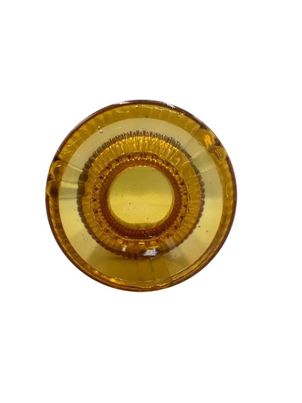 Richards & Hartley Amber Glass Spooner Buttons & Bars EAPG Three Panel Antique